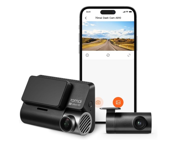 70mai Dash Cam with mobile app interface