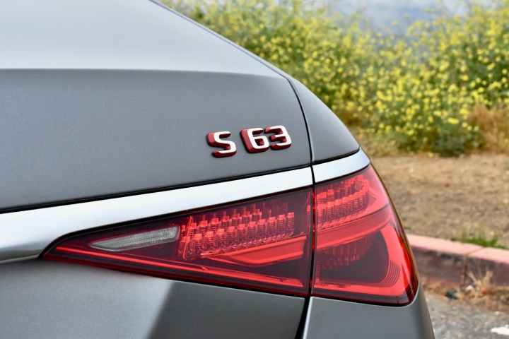 Trunk-lid badge on the 2024 Mercedes-AMG S63 E Performance.