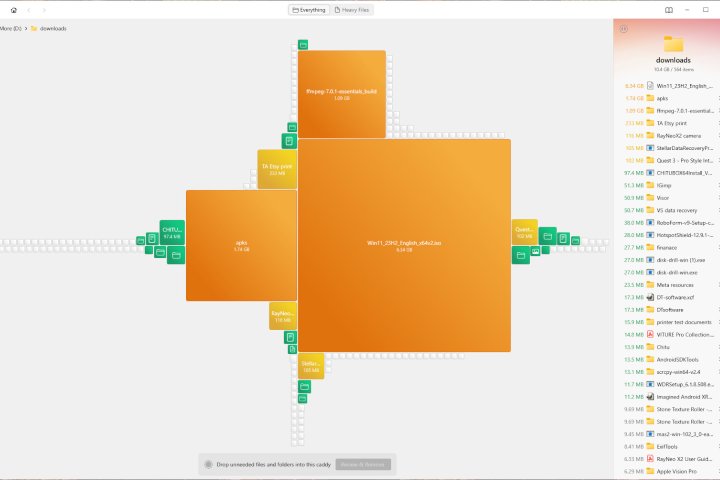 Disk Drill Pro's cleanup utility for identifying large files.