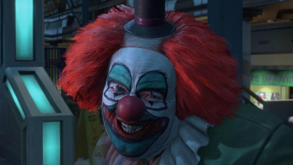 alt text: Adam the Clown confronting Frank West in Dead Rising Deluxe Remaster