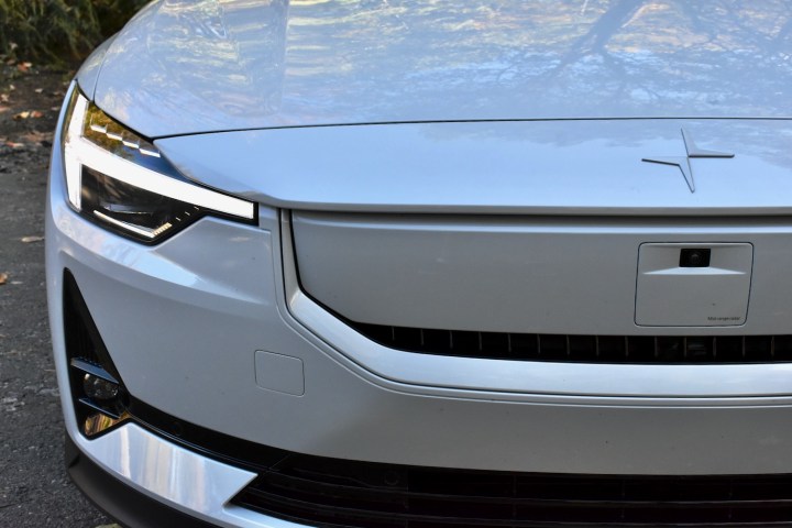 Close-up of the front end of the 2024 Polestar 2.