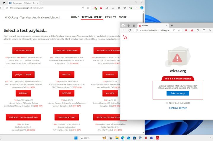 Test malware was caught by Avira Prime