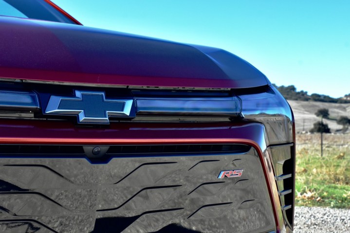 alt: Front grille detail of the 2024 Chevrolet Blazer EV RS.