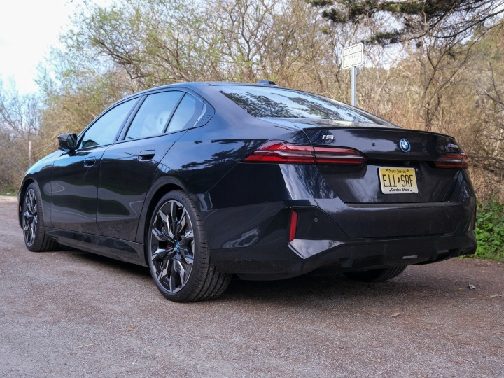 BMW i5 M60 Rear Three-Quarter View