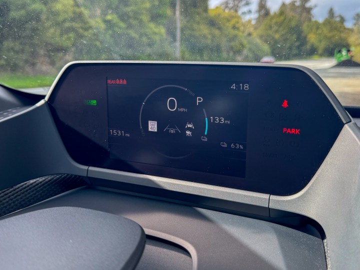 alt=Dashboard display of the 2024 Subaru Solterra