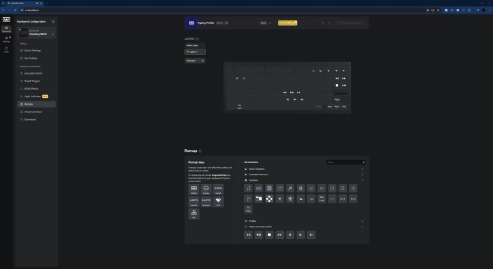 Key mappings in Wooting