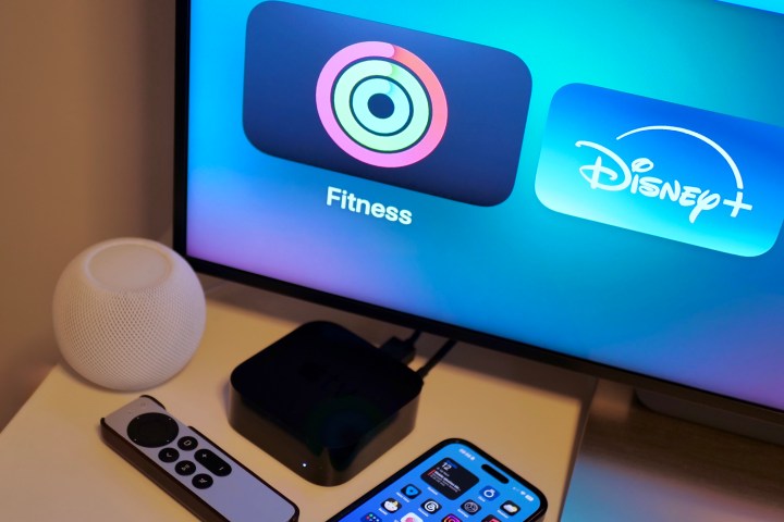 The Apple Fitness Plus icon on an Apple TV.