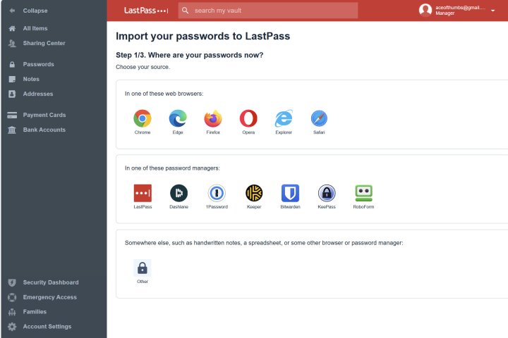 Importing logins into LastPass is a simple process.