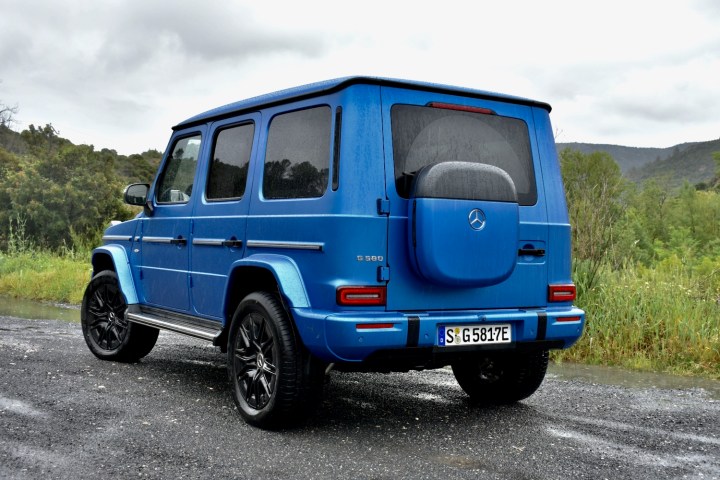 2025 Mercedes-Benz G580 rear three quarter view.