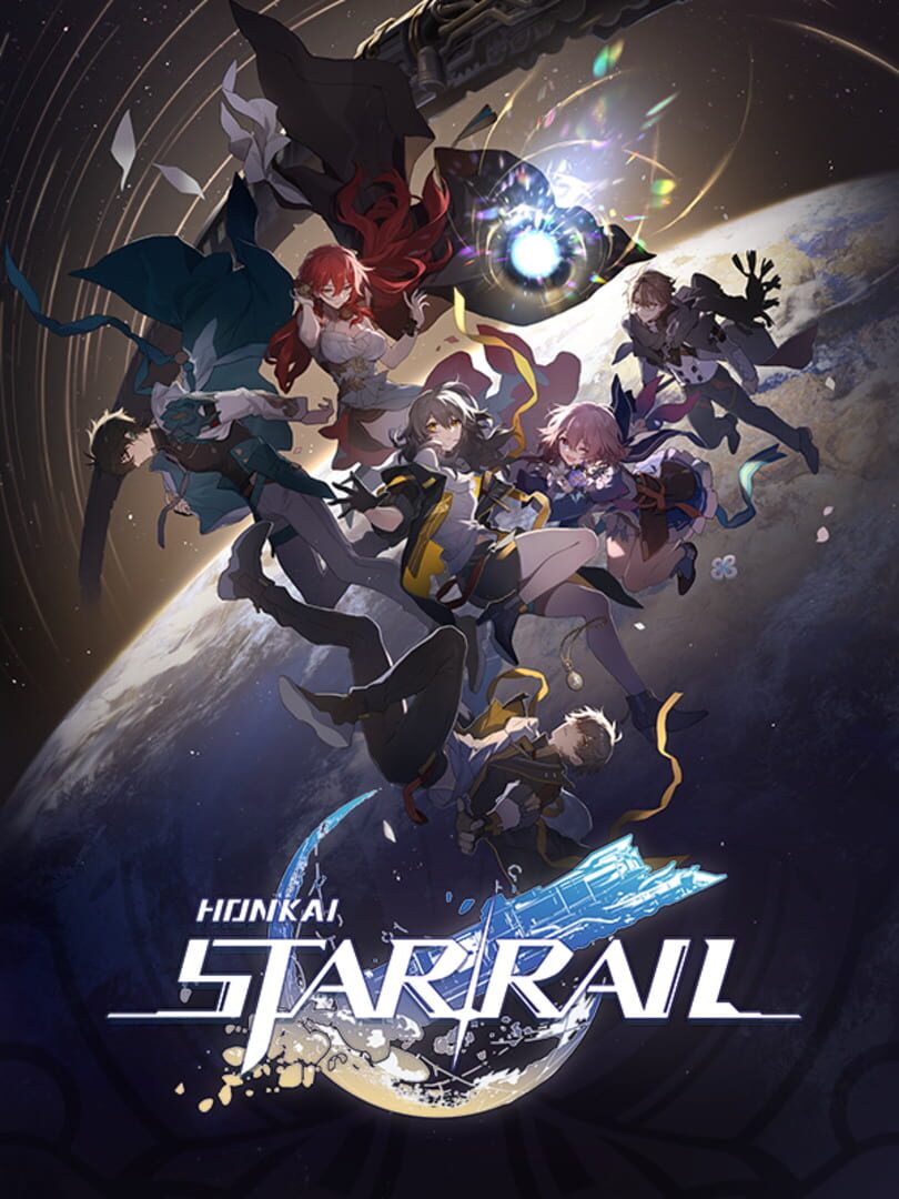 alt text: Honkai: Star Rail promotional art showcasing the main characters in a dynamic pose.