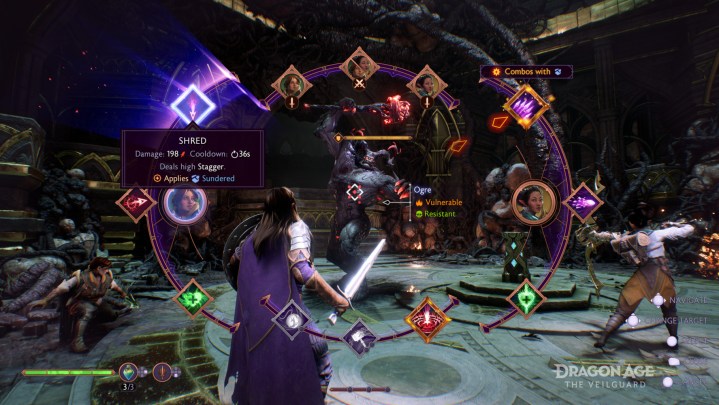 The Battle UI in Dragon Age: The Veilguard.