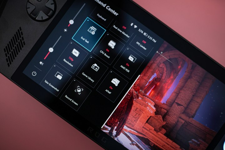 The overlay on the Asus ROG Ally X.