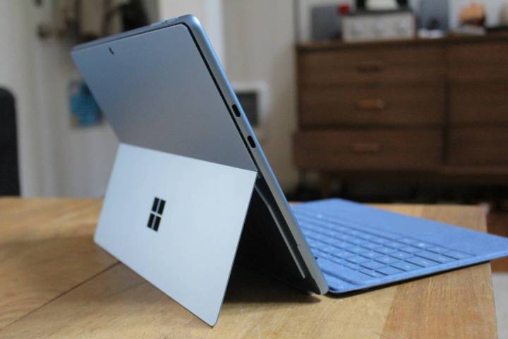 The ports shown on the side of the Surface Pro 11.