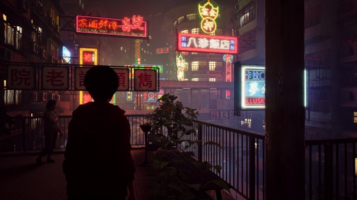 A player explores the city in Slitterhead.