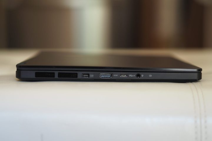 Asus ProArt PX13 left side view showing ports and vents.