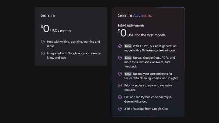 A screenshot of Gemini Advanced