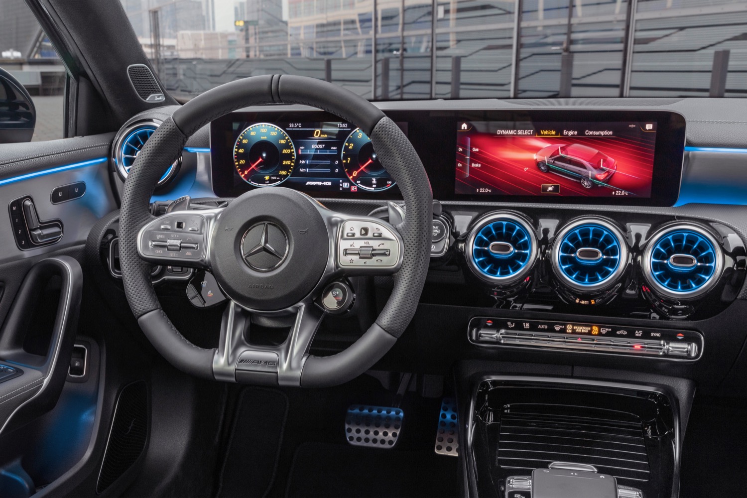 alt text describing the Mercedes-Benz MBUX infotainment system.