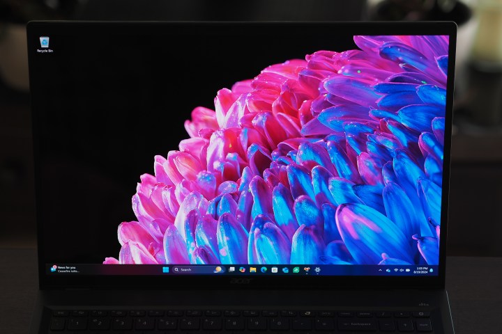 alt text: Acer Swift Edge 16 (2024) front view showcasing the display