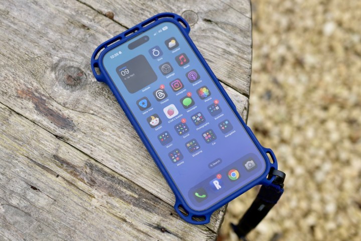 An iPhone 16 Pro Max in a Casetify Ultra Bounce case.