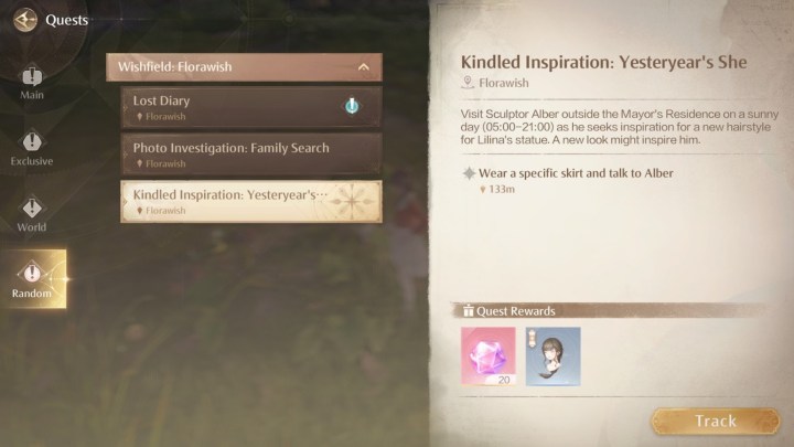 Quest and rewards in Infinity Nikki.