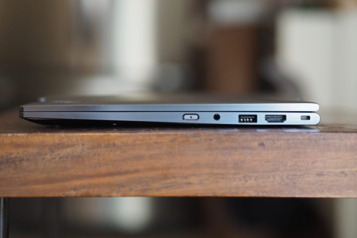 alt text: Right side view of the Lenovo ThinkPad X1 2-in-1 showcasing the available ports.