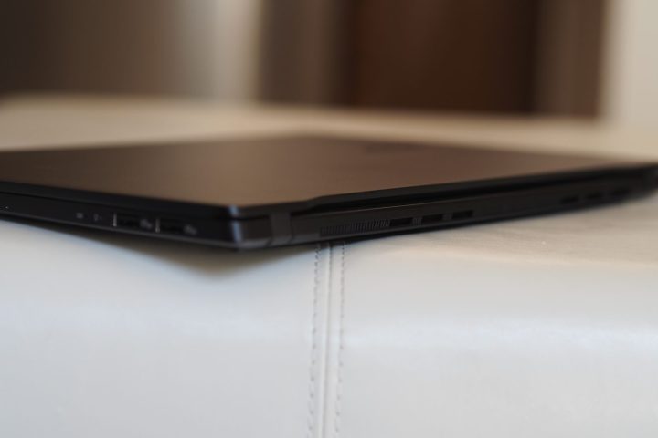 alt text: Rear view of the Asus Vivobook S 15, highlighting the ventilation grilles.