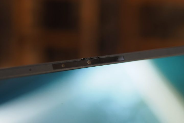 alt text: Front view of the Asus Vivobook S 15, focusing on the webcam.