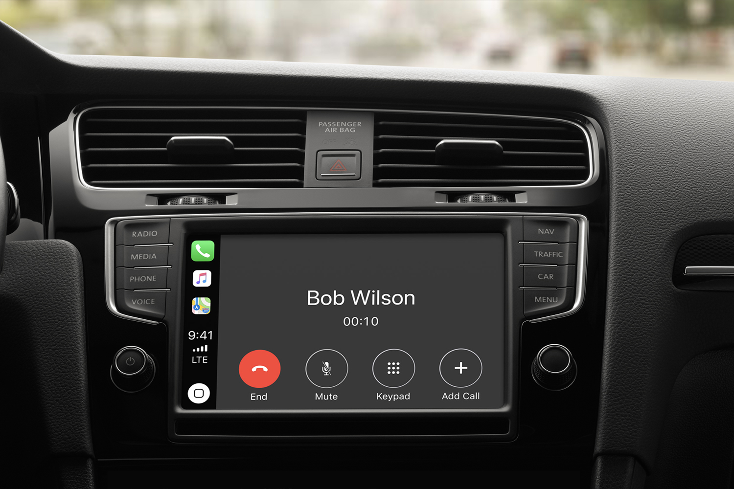 Car Dashboard with Apple CarPlay