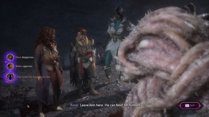 Choosing to leave the mayor in Dragon Age The Veilguard.