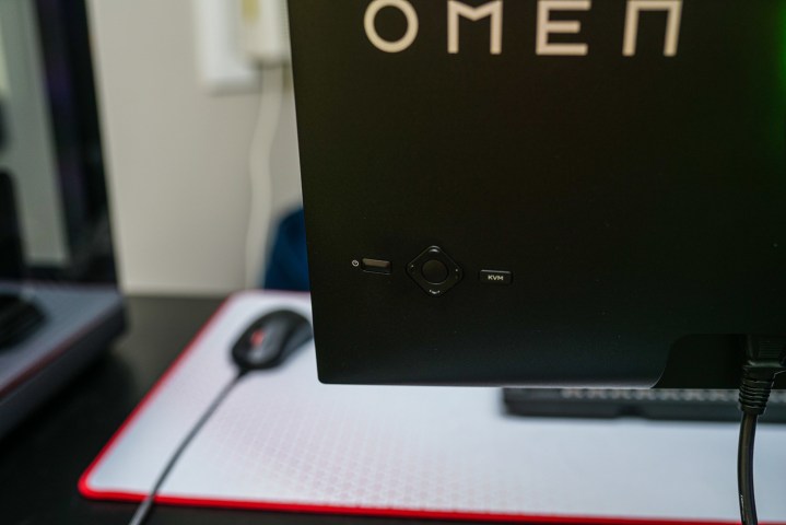 Control buttons on the HP Omen 27k.