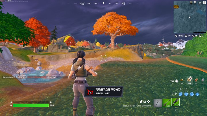 Alt: In-game screenshot of Fortnite with recommended settings, demonstrating good visibility while maintaining performance.