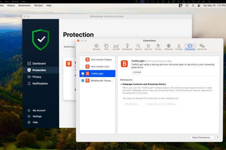 alt: The Bitdefender dashboard, prompting installation of browser extensions.