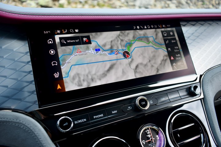 2025 Bentley Continental GT Speed touchscreen.