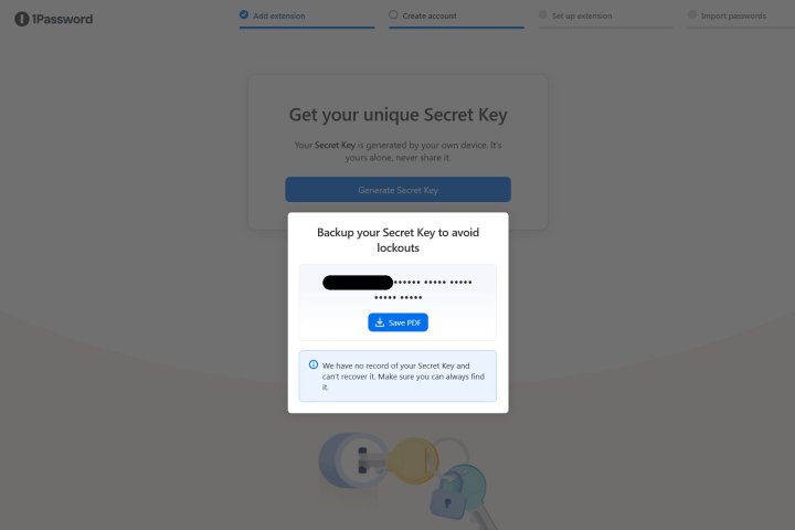 alt="The 1Password Secret Key provides an additional layer of security."