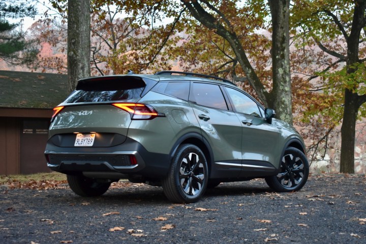 2024 Kia Sportage PHEV rear quarter view.