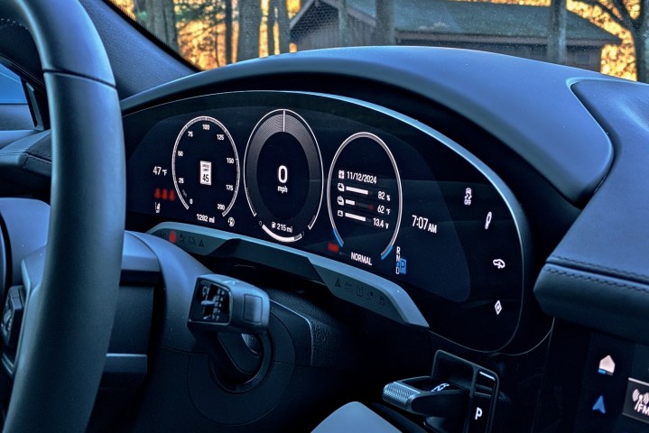 2025 Porsche Taycan instrument cluster.