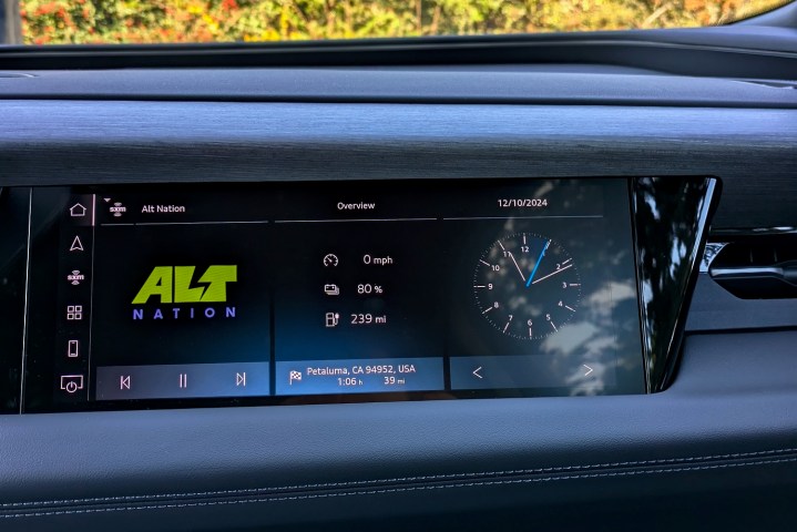 2025 Audi Q6 e-tron front-passenger touchscreen.