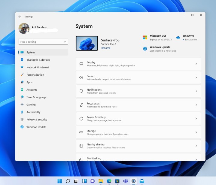 Settings app in Windows 11.