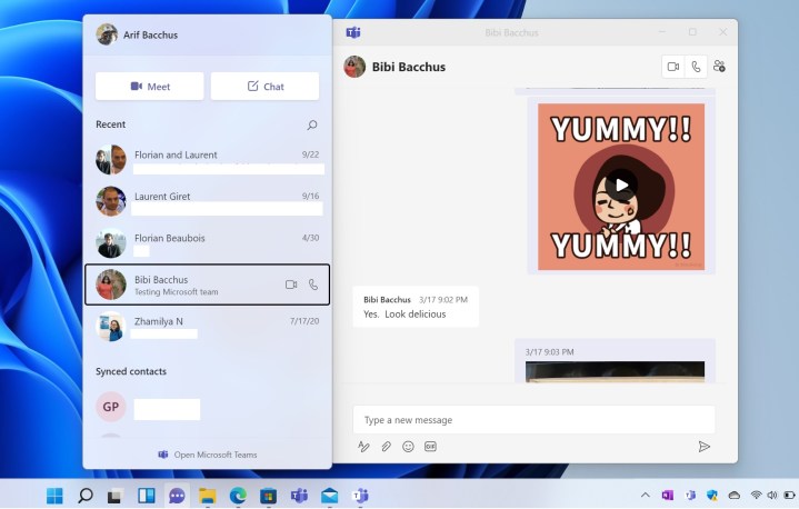 Chatting in Microsoft Teams.