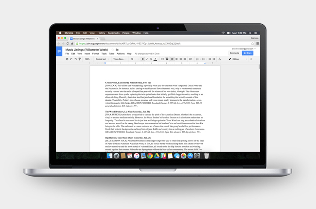 Google Drive running on a MacBook.