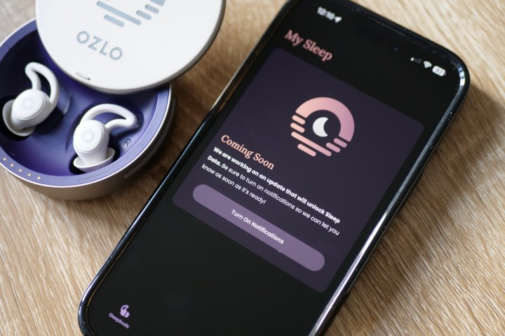 The Ozlo Sleepbuds app showing the My Sleep function coming soon.