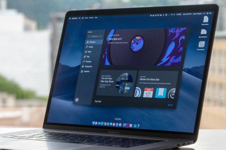 The app store open on a MacBook Pro.