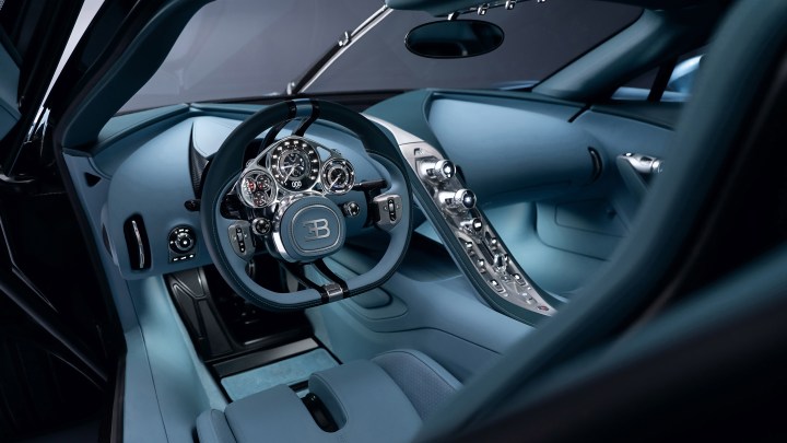 The interior of the Bugatti Tourbillon is inspired by Swiss watches.