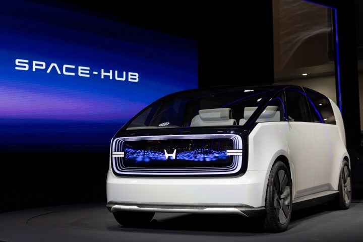 Rear view of the Honda Space-Hub concept EV at CES 2024.