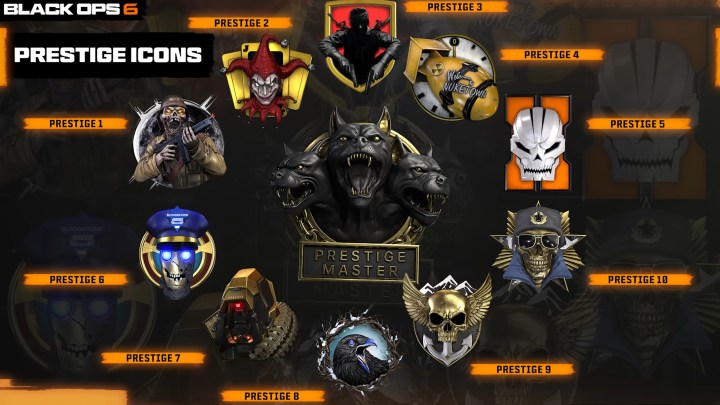 The prestige icons in Black Ops 6.