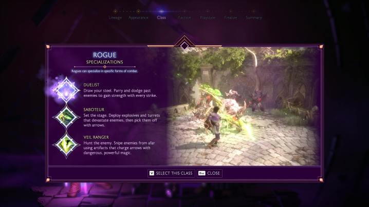 The rogue description in Dragon Age: The Veilguard.