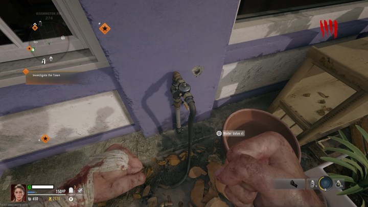 Retrieving the water valve from a spout in Black Ops 6.