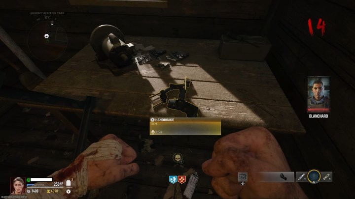 The handbrake inside the shed in Black Ops 6.