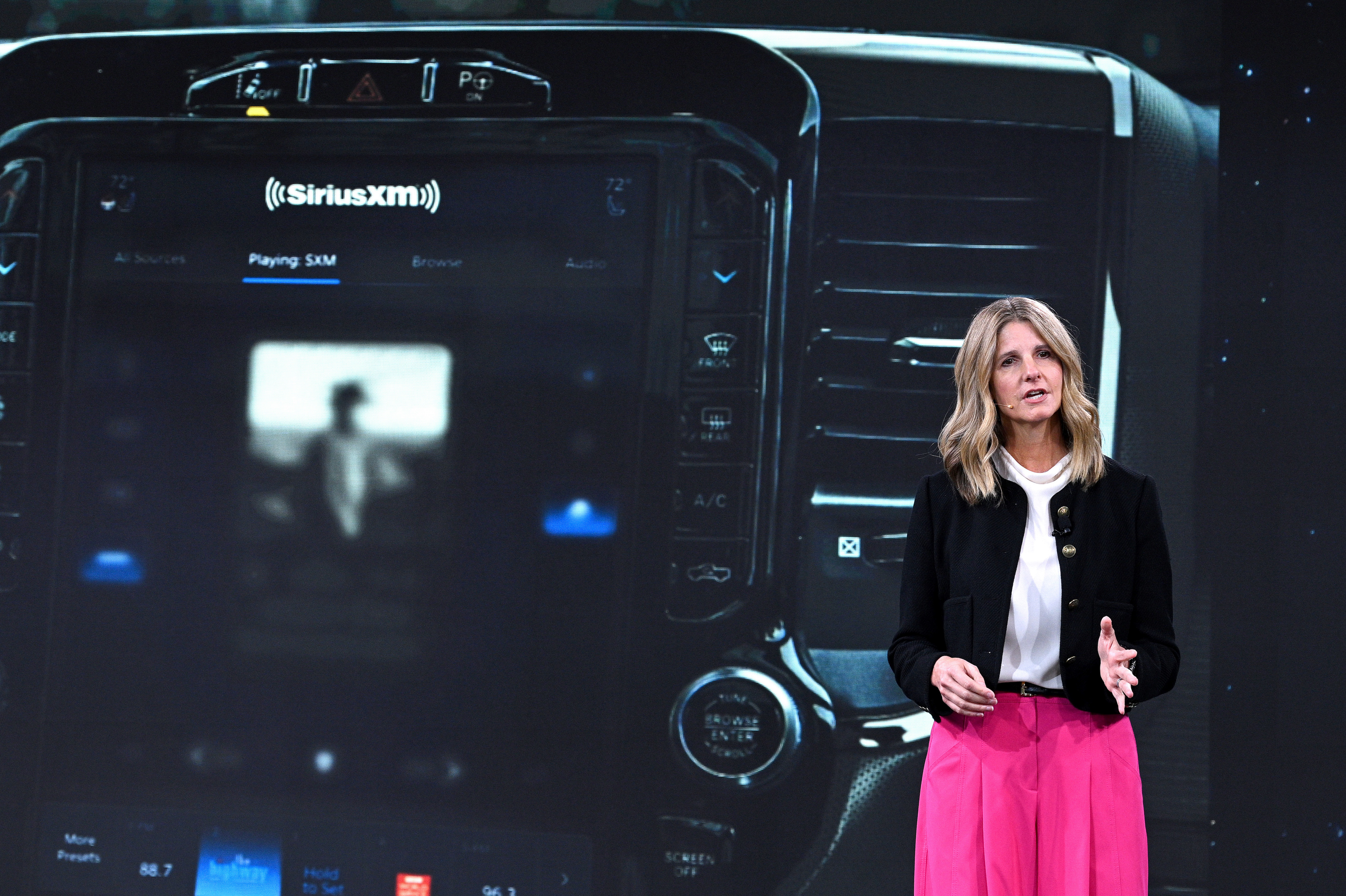 SiriusXM CEO Jennifer Witz at a launch event for the company.