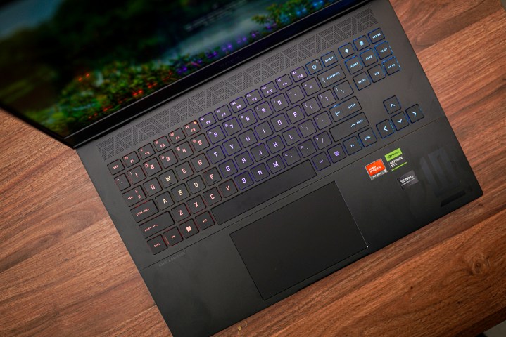 Keyboard on the HP Omen 16.